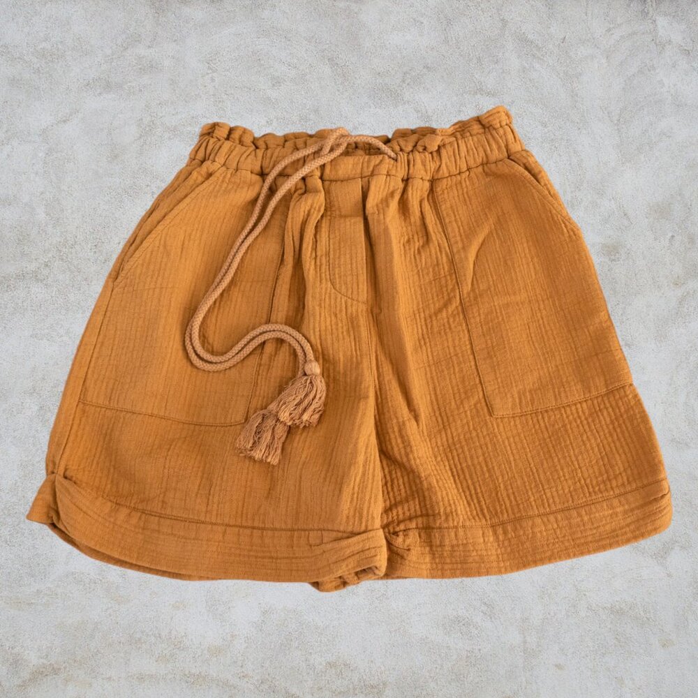 FRNCH Camel Kathy Style Shorts Women's Drawstring Deep Pockets